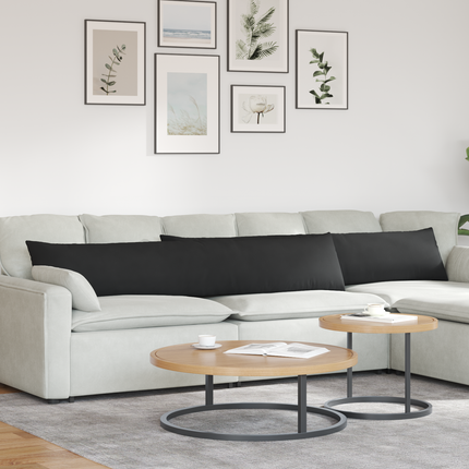 Sofakuddar 2 pcs Svart 200 x 40 cm tyg