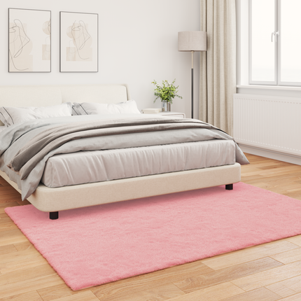 Halkfri matta i konstgjord kaninfäll OLITE Rosa 140 x 200 cm