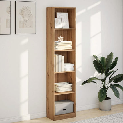 Bokhylla hantverksmässig ek 40x24x176 cm konstruerat trä