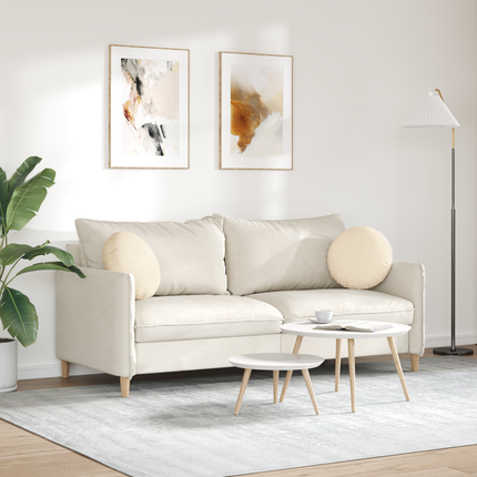 Sittkuddar 2 st Kordread tyg Kräm Ø 40 cm