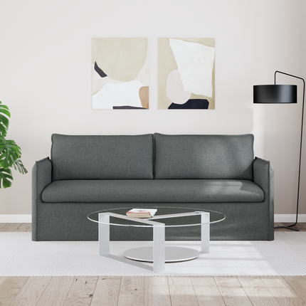Soffa Mörkgrå 196 x 82 x 85 cm tyg