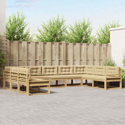 Utomhussoffset 9 st Vit och Beige