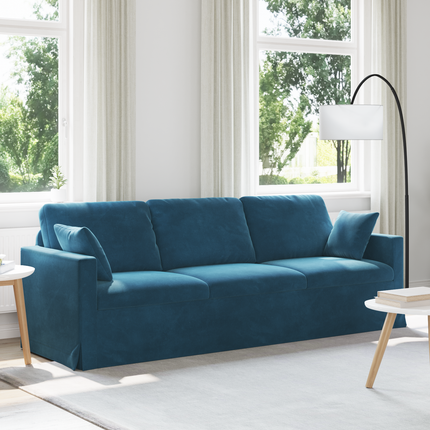 Soffa Blå 228 x 78 x 80 cm Sammet