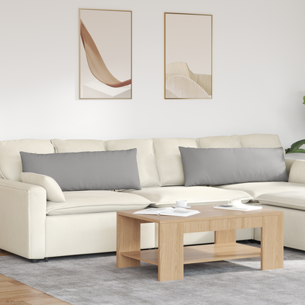 Sofakuddar 2 st tyg Moln Grå 120 x 40 cm