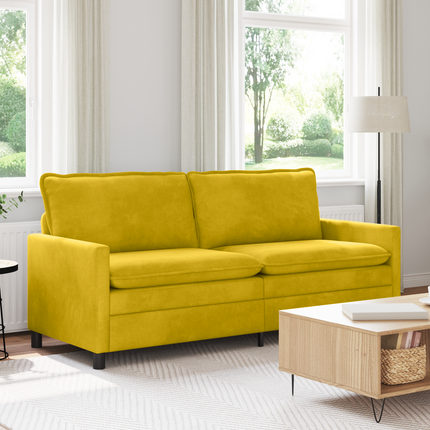 Soffa Gul 196 x 81 x 87,5 cm Sammet