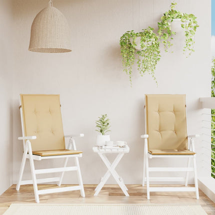 Stolsdynor högt ryggstöd 2 st melerad beige 120x50x4 cm tyg