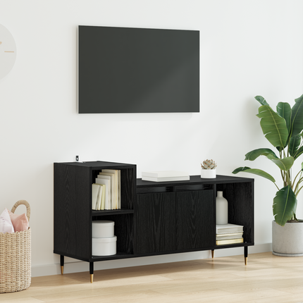 TV-skåp 100 x 35 x 55 cm Svart Ek Konstruerat trä