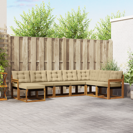 Utomhussoffset 8 st Naturlig och Beige
