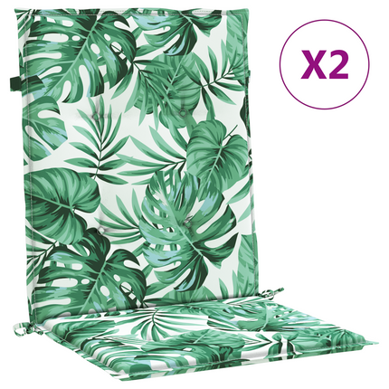 Ryggkuddar 2 st Bladmönster 100 x 50 x 3 cm Oxford Tyg Löv