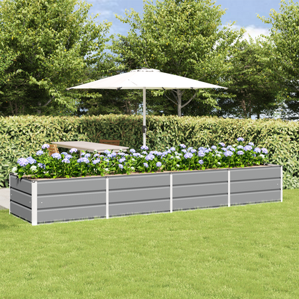 Planteringskärl Ljusgrå 320 x 80 x 45 cm Stål