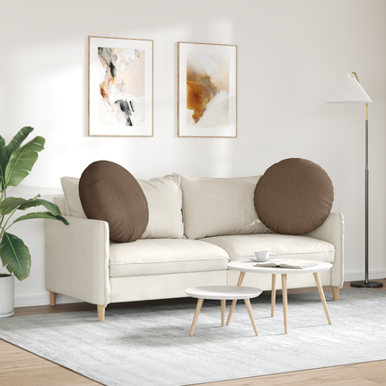 Sittkuddar 2 st tyg Brun Ø80 x 29 cm