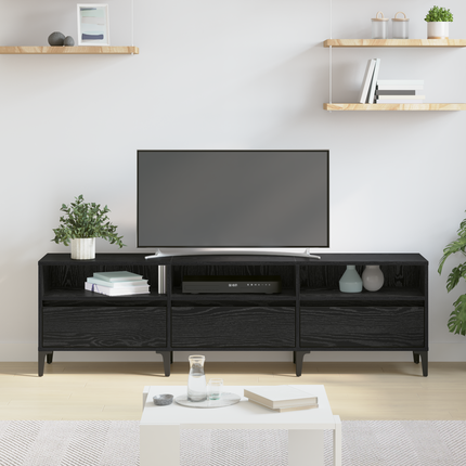 TV-skåp Svart Ek 150 x 30 x 45 cm Konstruerat trä och järn