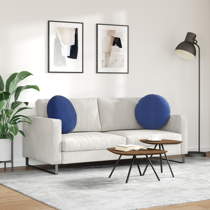 Sittkuddar 2 st Sammet Polisblå Ø50 x 19 cm