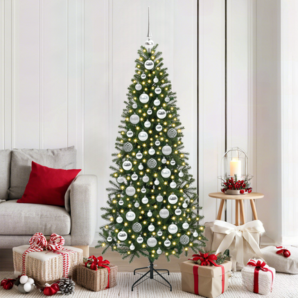 Julprydnad Set 120 st Silver Ø 6 cm Plast 300 LED-lampor
