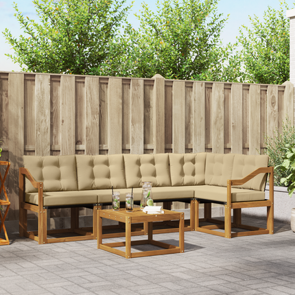 Utomhussoffset 6 st Naturlig och Beige