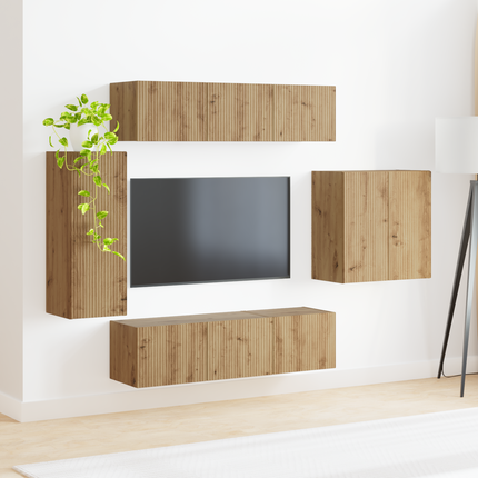 TV väggskåp set 6 st Artisan Ek