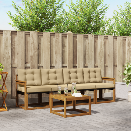 Utomhussoffset 5 st Naturlig och Beige