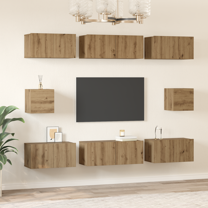 TV-bänkset 8 st Artisan Ek Konstruerat trä