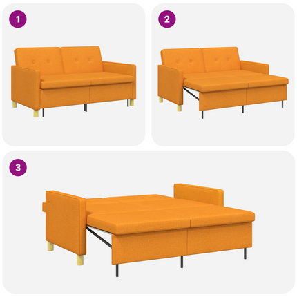 Pull Out Sofa Bed Mörkgul Tyg