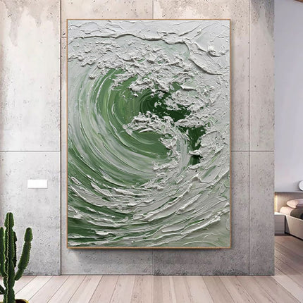 Nordic Ocean Waves Hand-painted Oil Painting On Canvas,Abstract Seaside Landscape Wall Art Poster Living Room Office Home Decor Mural