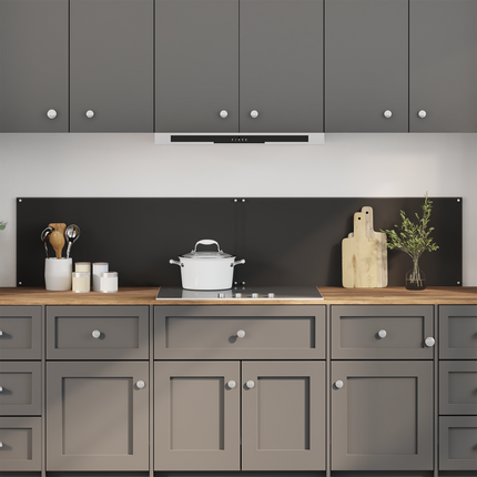Köksskydd 2 st Svart 100 x 40 cm härdat glas