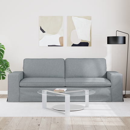 Soffa Ljusgrå 222 x 80 x 82 cm tyg