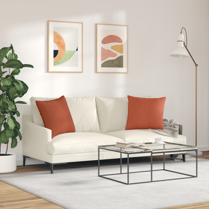 Sofakuddar 2 pcs Röd orange 50 x 50 cm Kordread tyg