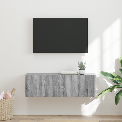 TV Vägghylla 98 x 31 x 29,5 cm Grå Sonoma Konstruerat trä
