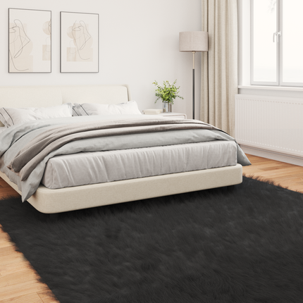 Fuskfäll matta TAFALLA Svart 200 x 200 cm Polyester