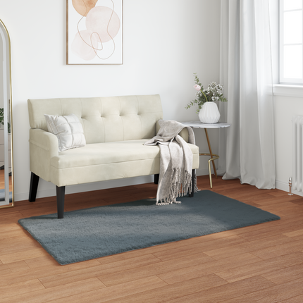 Halkfri matta i konstgjord kaninfäll OLITE Antracit 60 x 110 cm