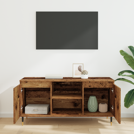 TV-skåp 104 x 35 x 50 cm Gammalt trä Konstruerat trä