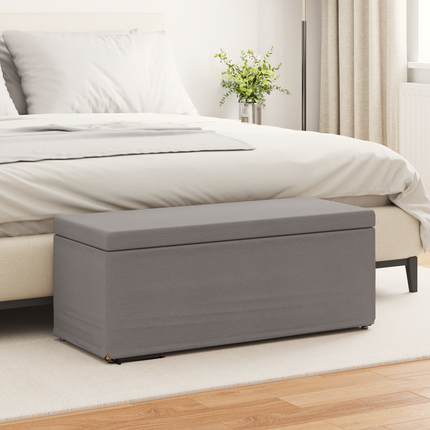 Pall Taupe 101 x 41 x 40 cm Tyg och Konstruerat Trä