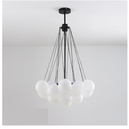 Creative Light Luxury Ball White Glass Bubble Post-modern Living Room Pendant Lamp