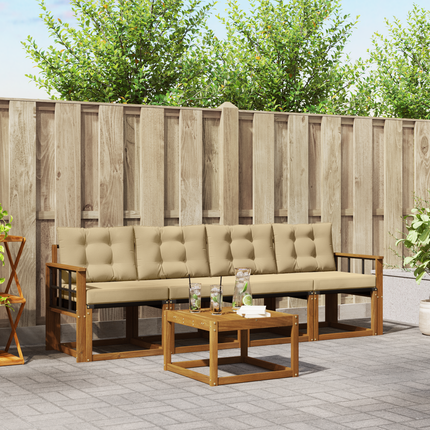 Utomhussoffset 5 st Naturlig och Beige