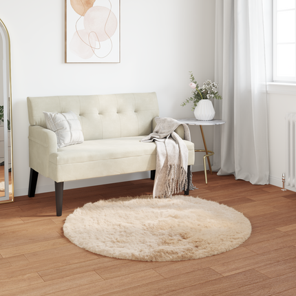 Fuskfäll matta TAFALLA Beige Ø 120 cm Polyester
