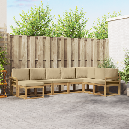 Utomhussoffset 8 st Vit och Beige