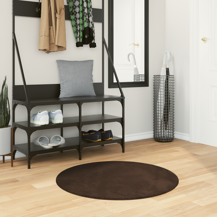 Mellanhög mjuk och tvättbar matta HUARTE Brun Ø 80 CM Polyester