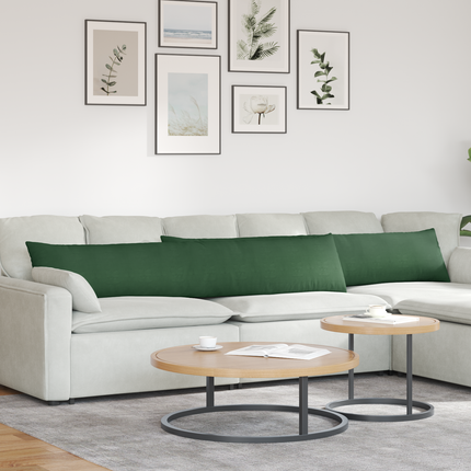Sofakuddar 2 pcs Mörkgrön 200 x 40 cm Kordread tyg