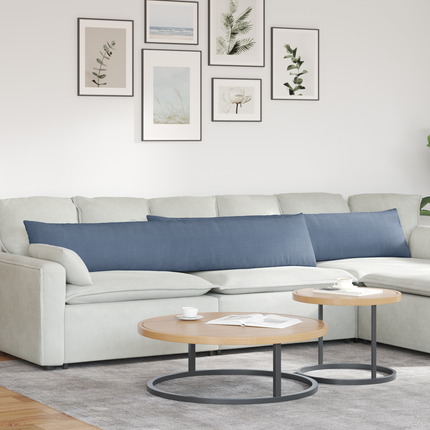 Sofakuddar 2 pcs Blå 200 x 40 cm Kordread tyg