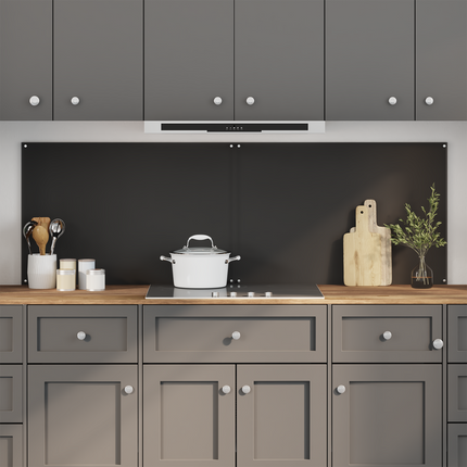 Köksskydd 2 st Svart 90 x 60 cm härdat glas