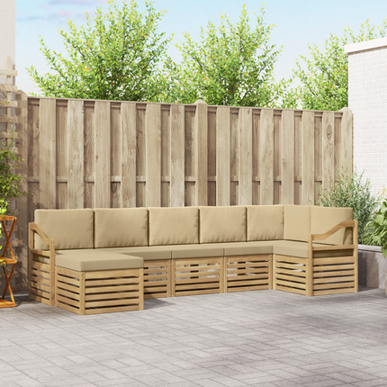 Utomhussoffset 7 st Vit och Beige