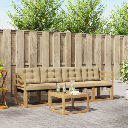 Utomhussoffset 5 st Vit och Beige