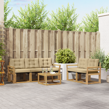 Utomhussoffset 6 st Vit och Beige