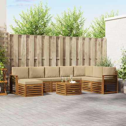 Utomhussoffset 9 st Naturlig och Beige