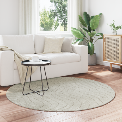 Områdesmattor Rund PALMERAS Grön Ø 160 CM Polyester