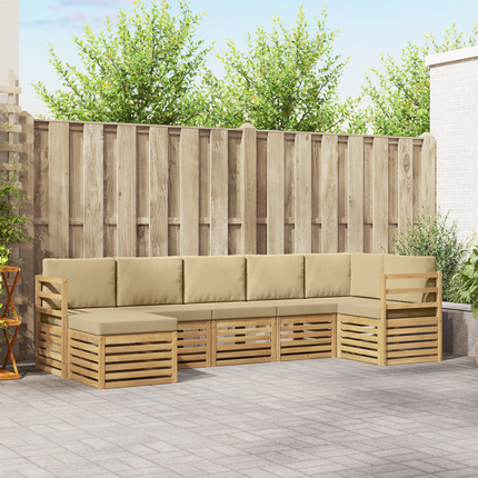 Utomhussoffset 7 st Vit och Beige