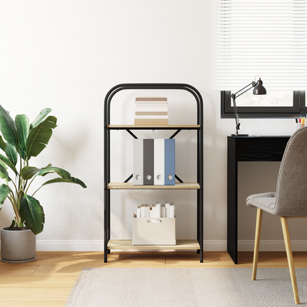 Hyllsystem 3 nivåer 60 x 30 x 109 cm Konstruerat trä Sonoma-ek