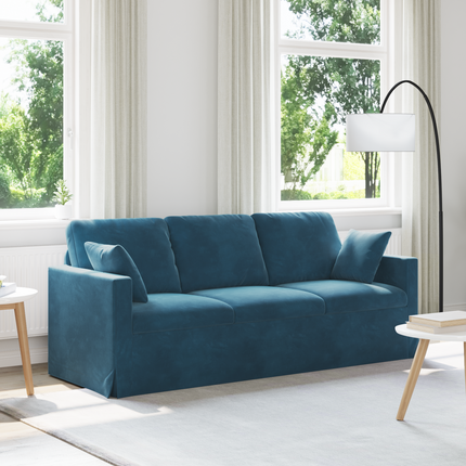 Soffa Blå 198 x 78 x 80 cm Sammet