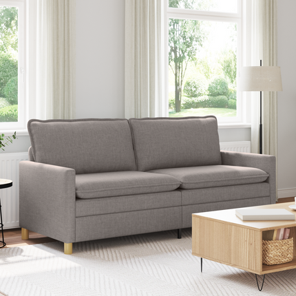 Soffa Taupe 196 x 81 x 87,5 cm Tyg