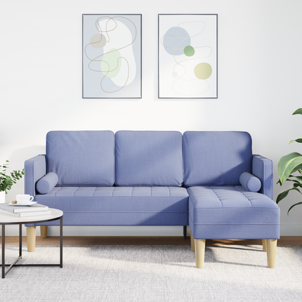Soffset med kudde Jeansblå Polyester